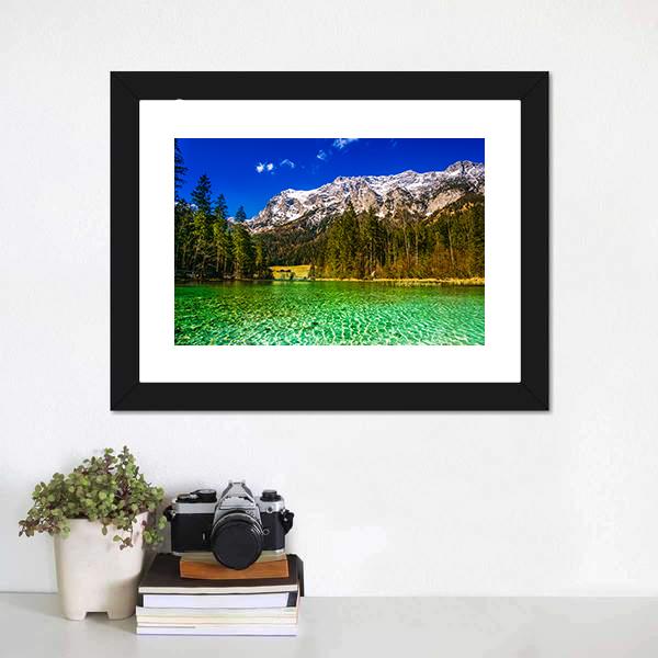 Hintersee Lake Canvas Wall Art-1 Piece-Framed Print-20" x 16"-Tiaracle