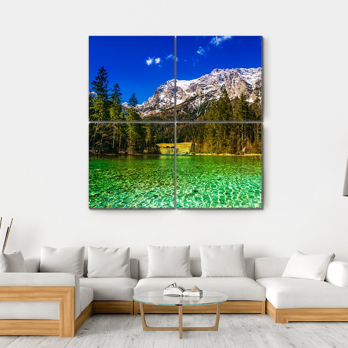 Hintersee Lake Canvas Wall Art-4 Square-Gallery Wrap-17" x 17"-Tiaracle