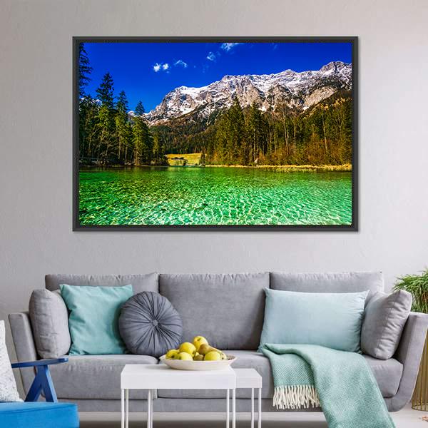 Hintersee Lake Canvas Wall Art-3 Horizontal-Gallery Wrap-25" x 16"-Tiaracle