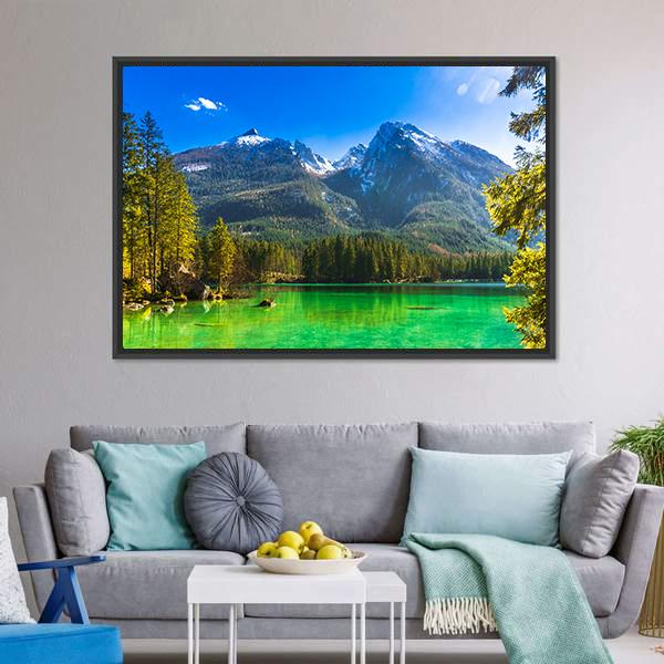 Hintersee Lake Germany Canvas Wall Art-3 Horizontal-Gallery Wrap-25" x 16"-Tiaracle