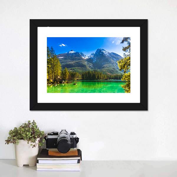 Hintersee Lake Germany Canvas Wall Art-1 Piece-Framed Print-20" x 16"-Tiaracle