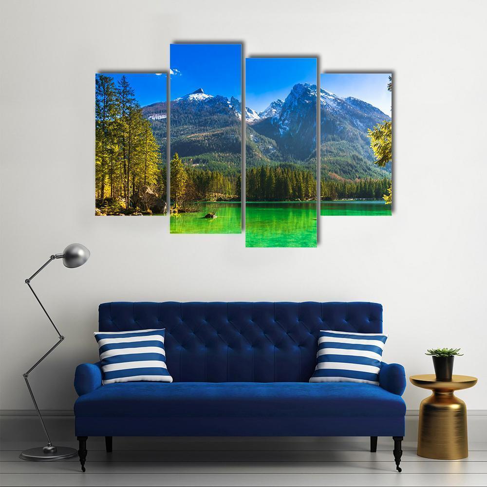 Hintersee Lake Germany Canvas Wall Art-4 Pop-Gallery Wrap-50" x 32"-Tiaracle