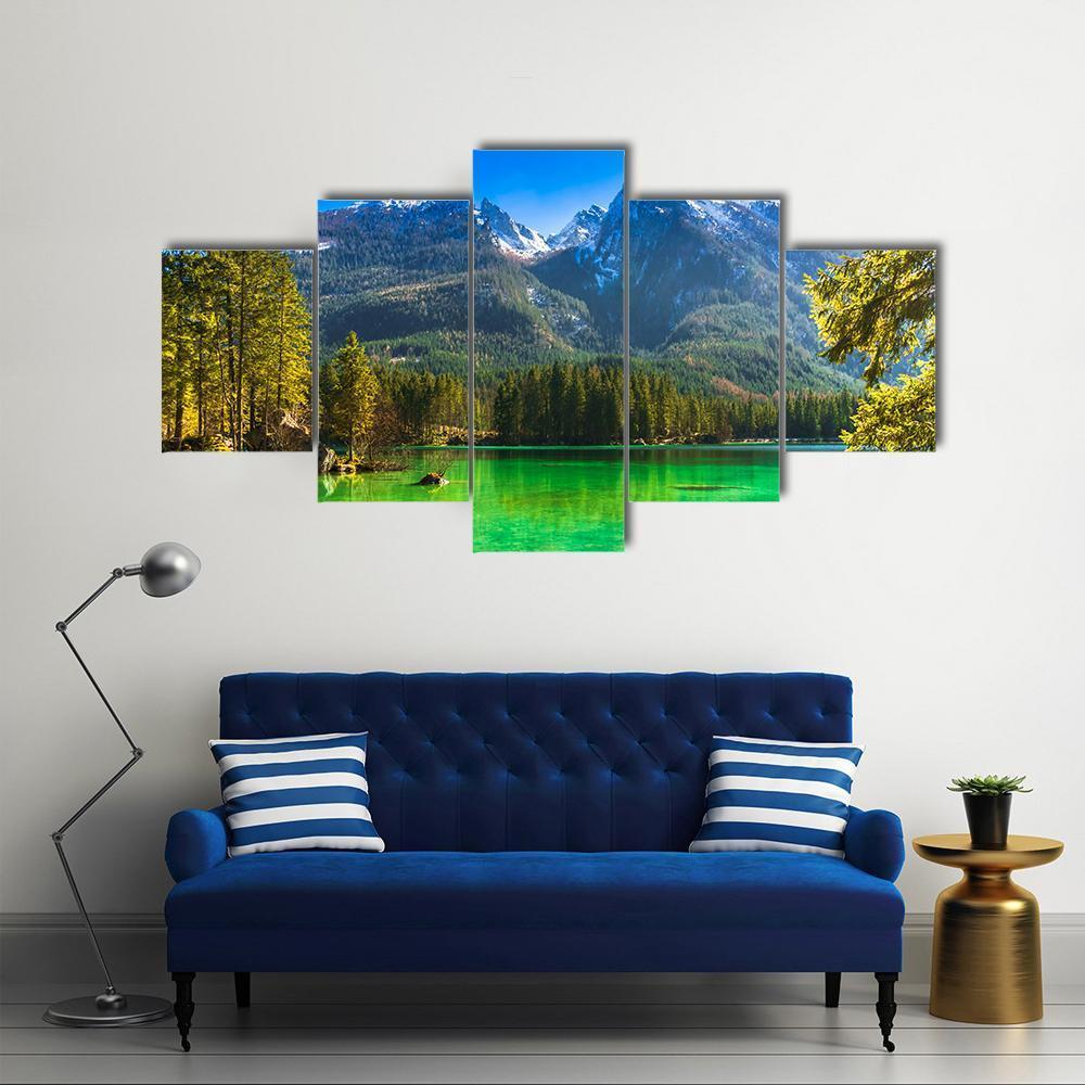 Hintersee Lake Germany Canvas Wall Art-5 Star-Gallery Wrap-62" x 32"-Tiaracle