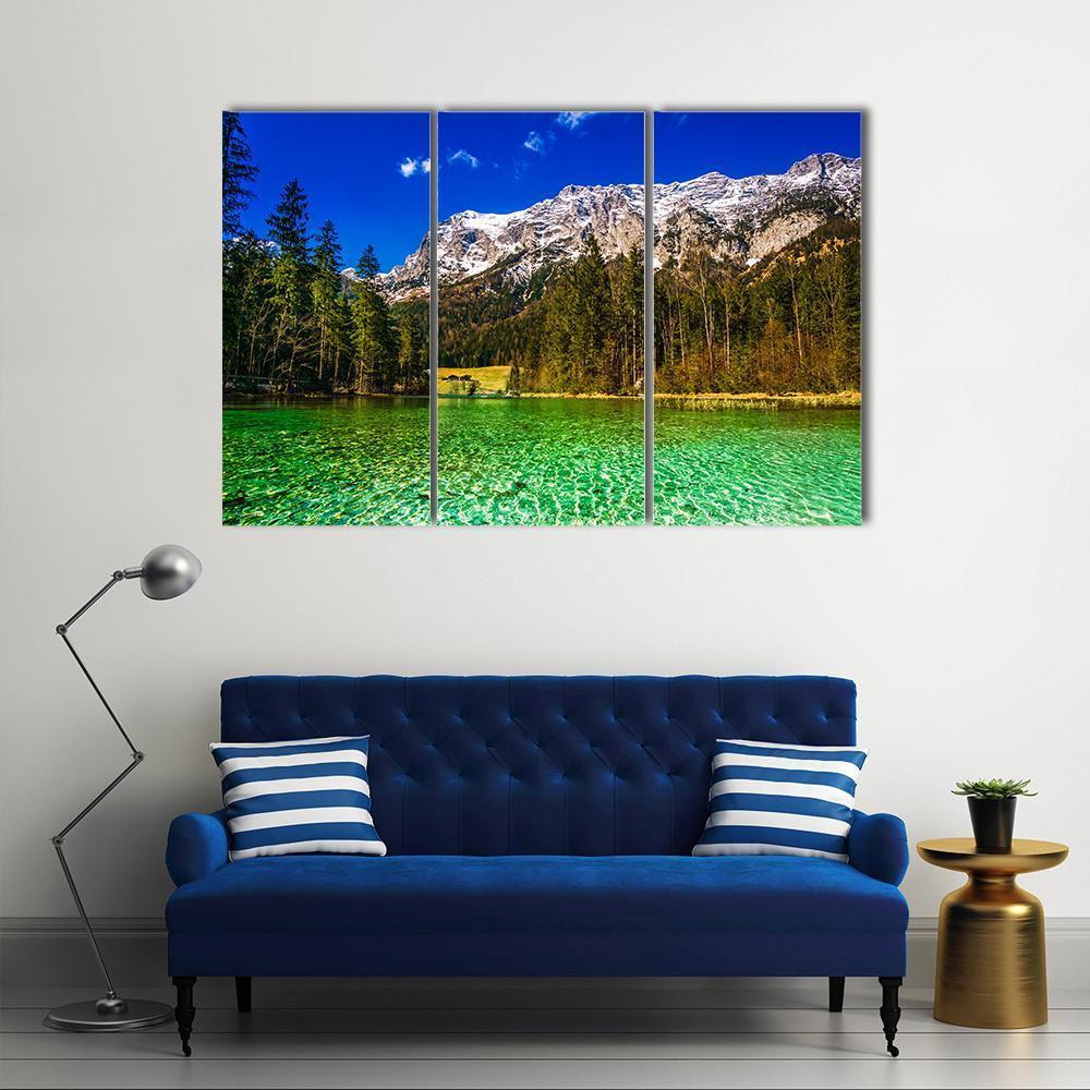 Hintersee Lake Canvas Wall Art-3 Horizontal-Gallery Wrap-37" x 24"-Tiaracle