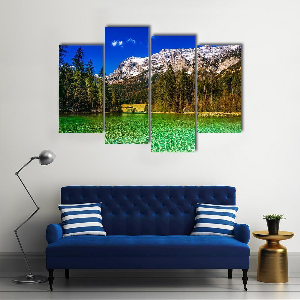 Hintersee Lake Canvas Wall Art-4 Pop-Gallery Wrap-50" x 32"-Tiaracle