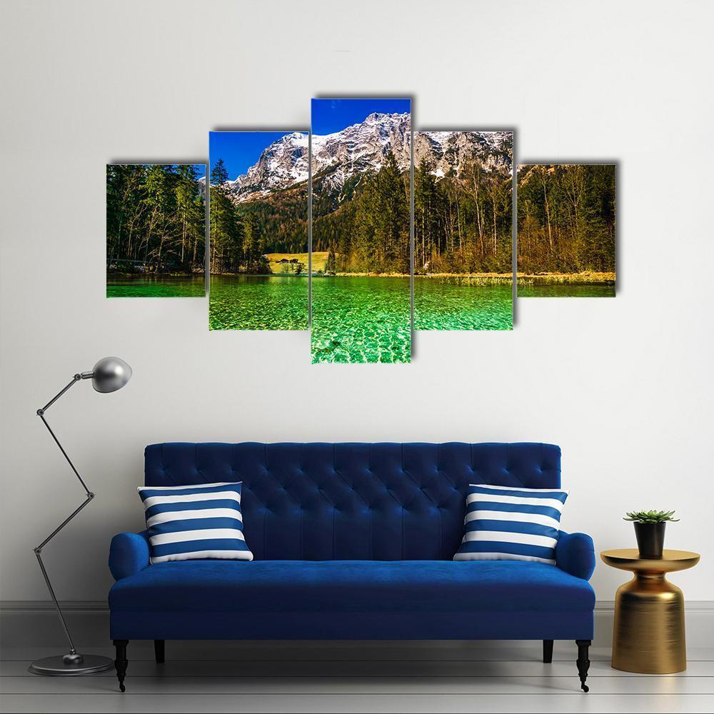 Hintersee Lake Canvas Wall Art-5 Star-Gallery Wrap-62" x 32"-Tiaracle