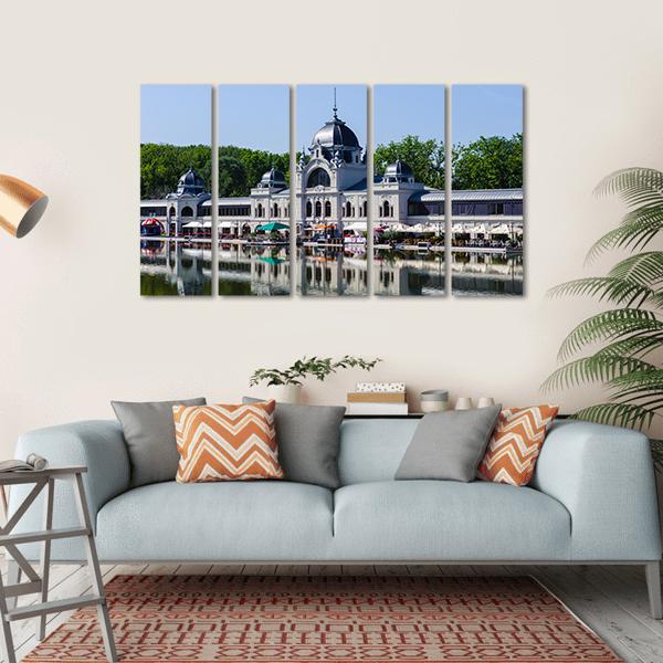 Historic Building in Budapest Canvas Wall Art-5 Horizontal-Gallery Wrap-22" x 12"-Tiaracle