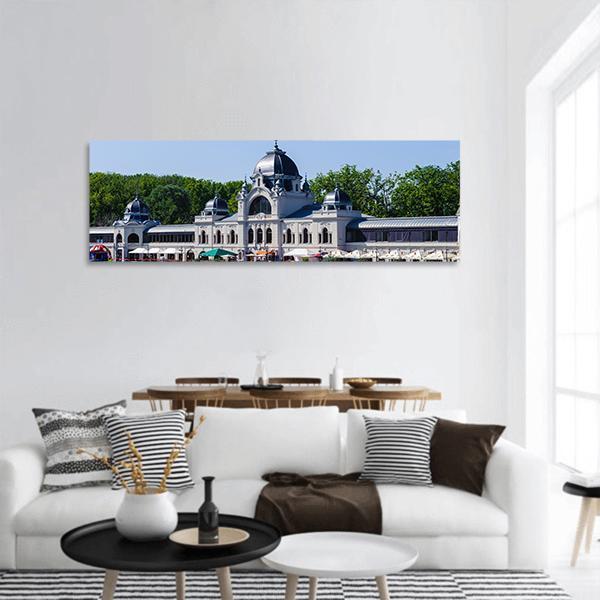 Historic Building in Budapest Panoramic Canvas Wall Art-1 Piece-36" x 12"-Tiaracle