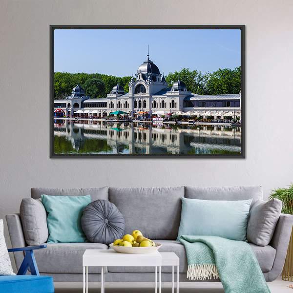 Historic Building in Budapest Panoramic Canvas Wall Art-1 Piece-36" x 12"-Tiaracle