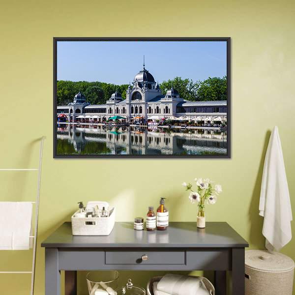 Historic Building in Budapest Panoramic Canvas Wall Art-1 Piece-36" x 12"-Tiaracle