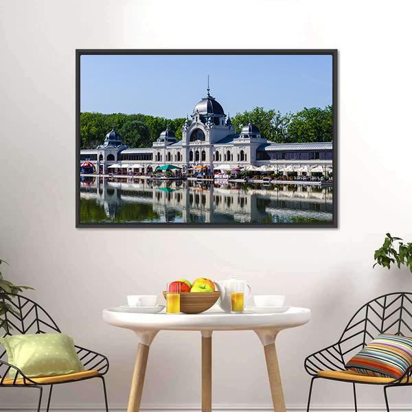 Historic Building in Budapest Panoramic Canvas Wall Art-1 Piece-36" x 12"-Tiaracle