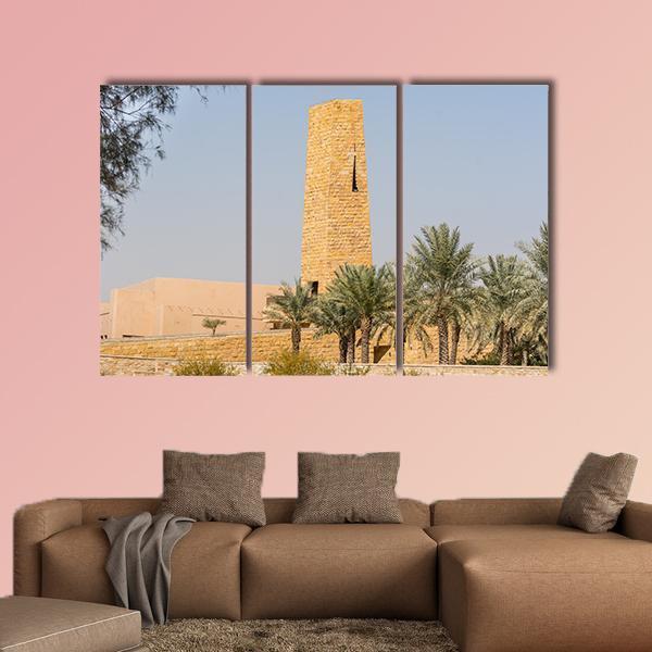 Diraiyah Stone Fortress Saudi Canvas Wall Art-3 Horizontal-Gallery Wrap-37" x 24"-Tiaracle