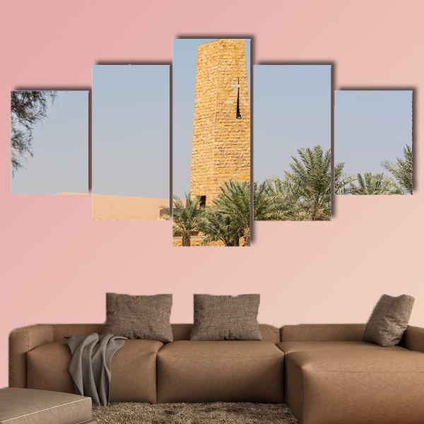 Diraiyah Stone Fortress Saudi Canvas Wall Art-5 Star-Gallery Wrap-62" x 32"-Tiaracle