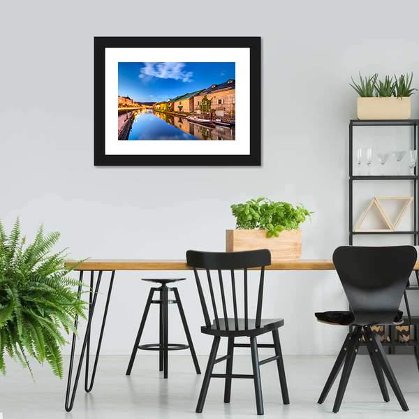 Historic Canal In Japan Canvas Wall Art-3 Horizontal-Gallery Wrap-25" x 16"-Tiaracle