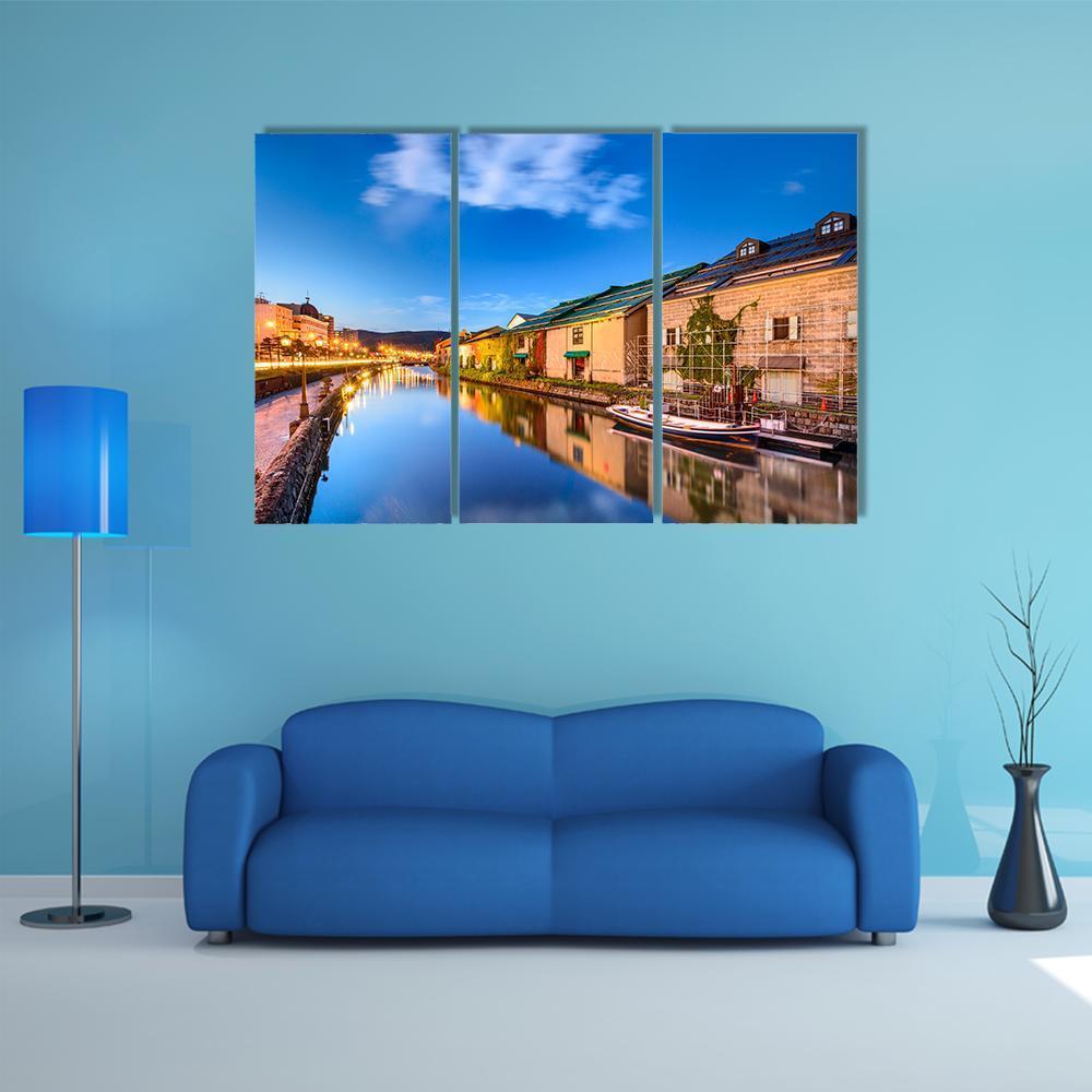 Historic Canal In Japan Canvas Wall Art-3 Horizontal-Gallery Wrap-37" x 24"-Tiaracle