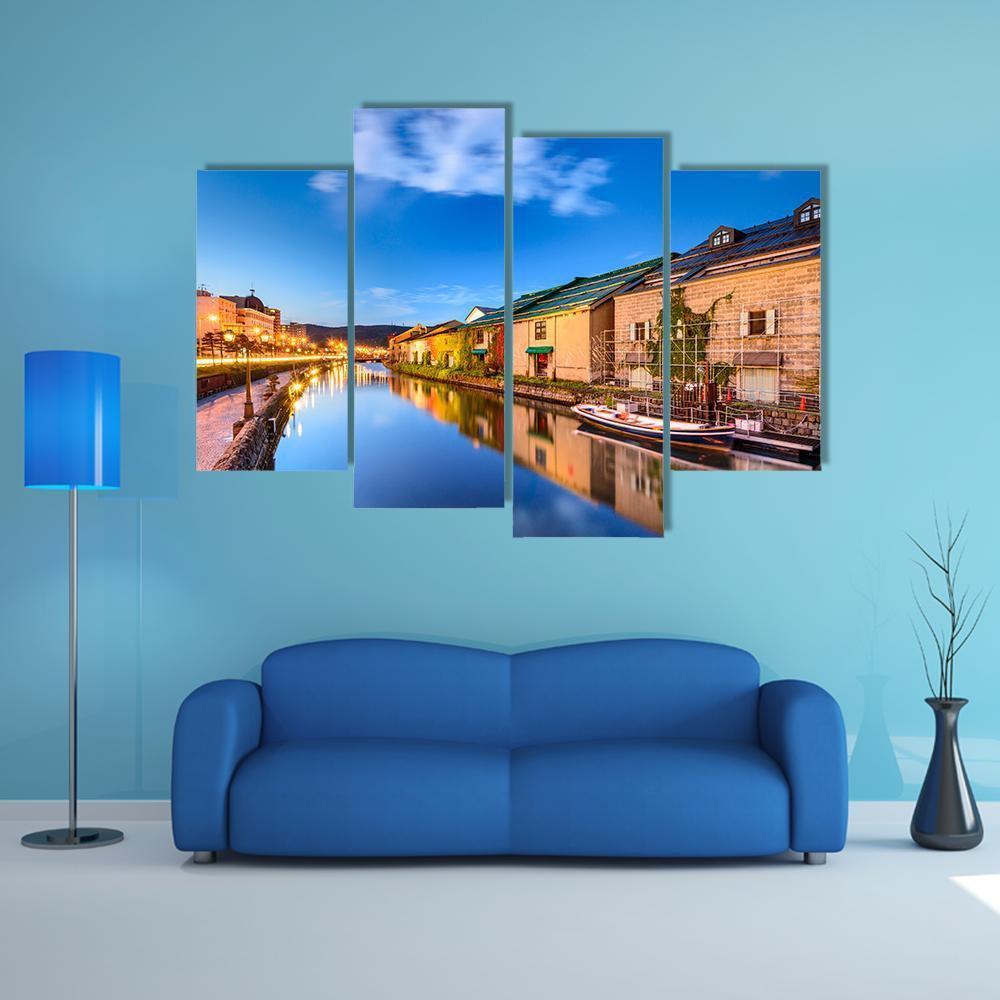Historic Canal In Japan Canvas Wall Art-4 Pop-Gallery Wrap-50" x 32"-Tiaracle