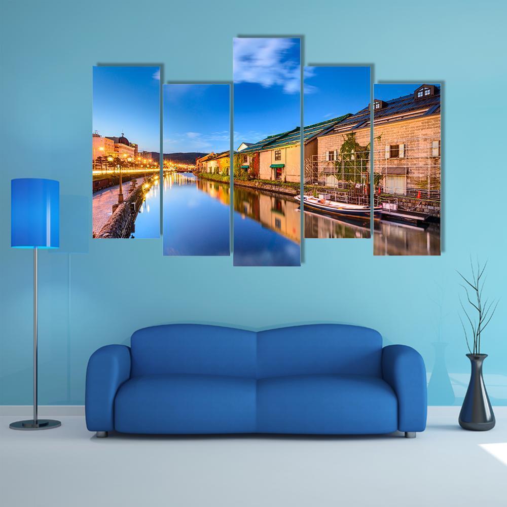 Historic Canal In Japan Canvas Wall Art-5 Pop-Gallery Wrap-47" x 32"-Tiaracle