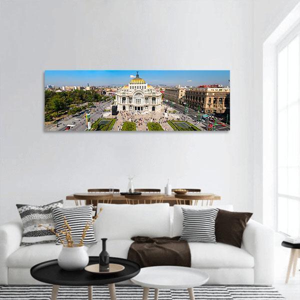 Palacio De Bellas Artes Panoramic Canvas Wall Art-1 Piece-36" x 12"-Tiaracle