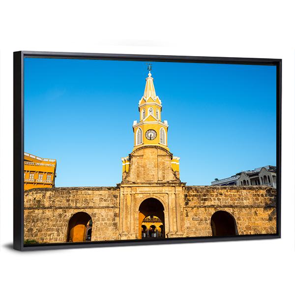 Historic Clock Tower Gate Colombia Canvas Wall Art-3 Horizontal-Gallery Wrap-25" x 16"-Tiaracle
