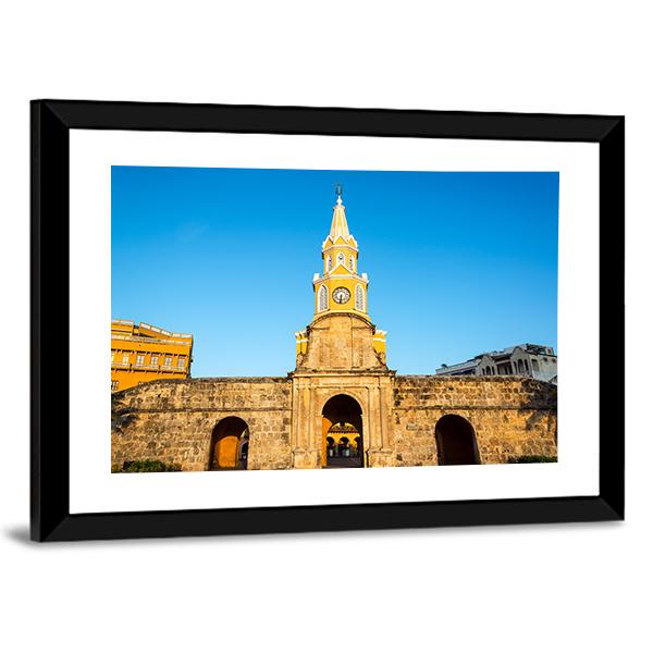 Historic Clock Tower Gate Colombia Canvas Wall Art-3 Horizontal-Gallery Wrap-25" x 16"-Tiaracle