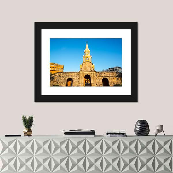 Historic Clock Tower Gate Colombia Canvas Wall Art-3 Horizontal-Gallery Wrap-25" x 16"-Tiaracle
