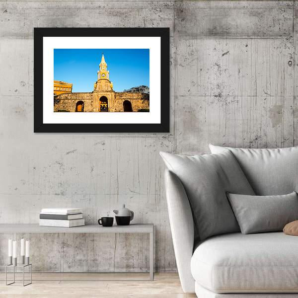 Historic Clock Tower Gate Colombia Canvas Wall Art-3 Horizontal-Gallery Wrap-25" x 16"-Tiaracle