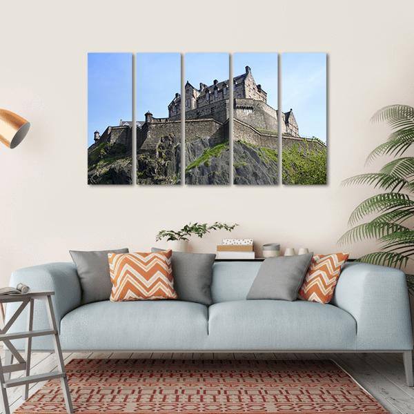 Historic Edinburgh Castle Canvas Wall Art-5 Horizontal-Gallery Wrap-22" x 12"-Tiaracle