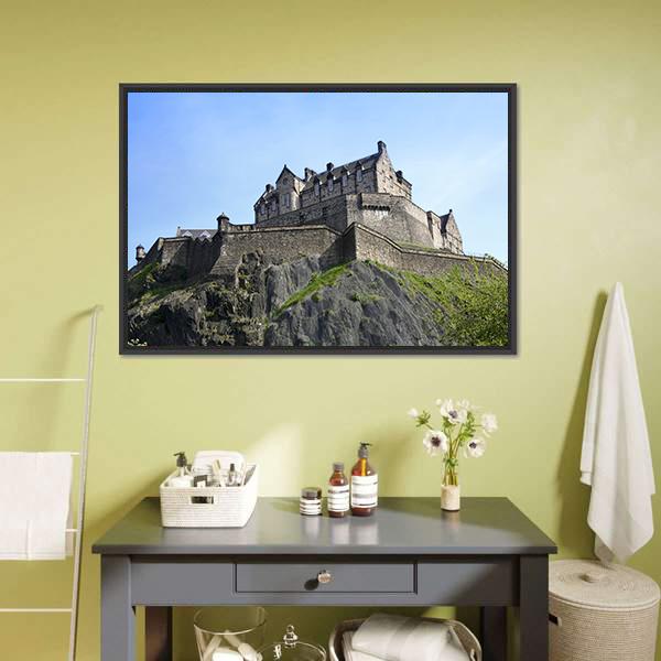 Historic Edinburgh Castle Canvas Wall Art-1 Piece-Floating Frame-24" x 16"-Tiaracle