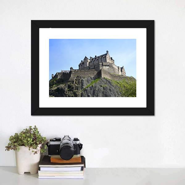 Historic Edinburgh Castle Canvas Wall Art-1 Piece-Framed Print-20" x 16"-Tiaracle