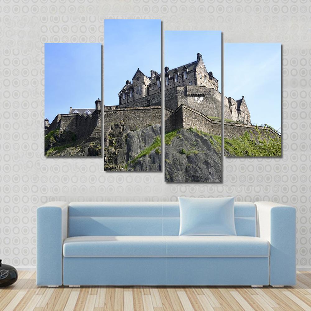 Historic Edinburgh Castle Canvas Wall Art-4 Pop-Gallery Wrap-50" x 32"-Tiaracle
