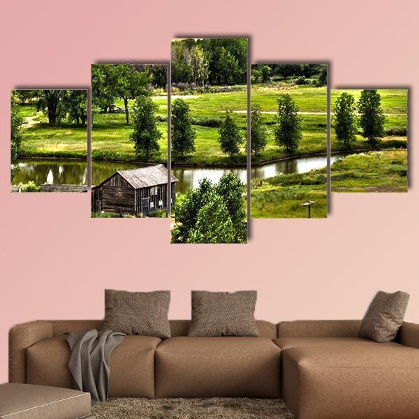 Historic Family Homestead Canvas Wall Art-5 Star-Gallery Wrap-62" x 32"-Tiaracle