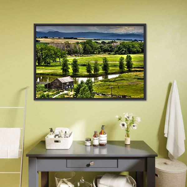 Historic Family Homestead Canvas Wall Art-1 Piece-Floating Frame-24" x 16"-Tiaracle