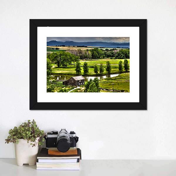 Historic Family Homestead Panoramic Canvas Wall Art-1 Piece-36" x 12"-Tiaracle