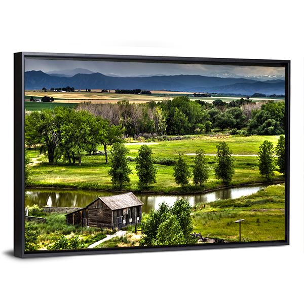 Historic Family Homestead Panoramic Canvas Wall Art-1 Piece-36" x 12"-Tiaracle