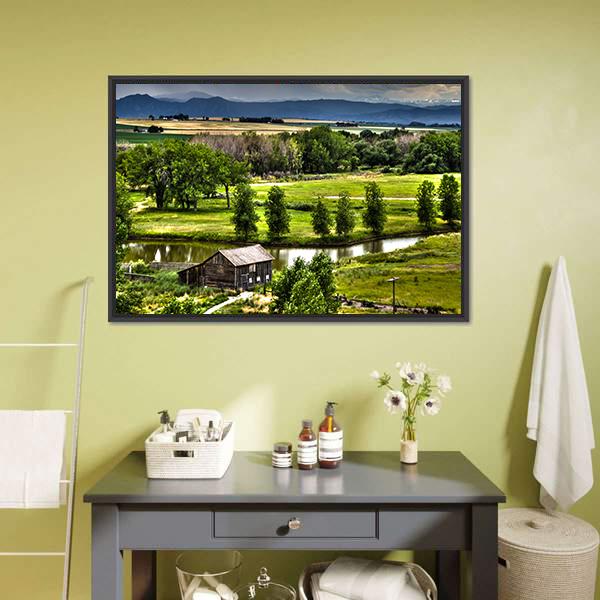 Historic Family Homestead Panoramic Canvas Wall Art-1 Piece-36" x 12"-Tiaracle