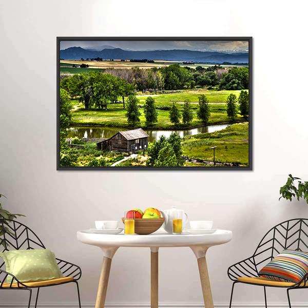 Historic Family Homestead Panoramic Canvas Wall Art-1 Piece-36" x 12"-Tiaracle
