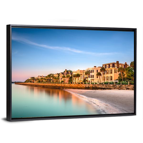 Historic Homes In Charleston Canvas Wall Art-3 Horizontal-Gallery Wrap-25" x 16"-Tiaracle