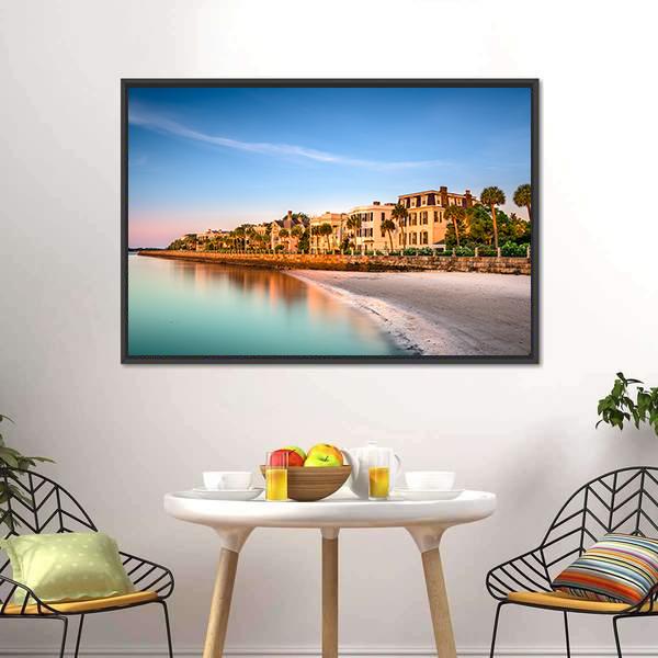 Historic Homes In Charleston Canvas Wall Art-3 Horizontal-Gallery Wrap-25" x 16"-Tiaracle
