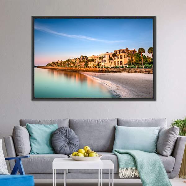 Historic Homes In Charleston Canvas Wall Art-3 Horizontal-Gallery Wrap-25" x 16"-Tiaracle