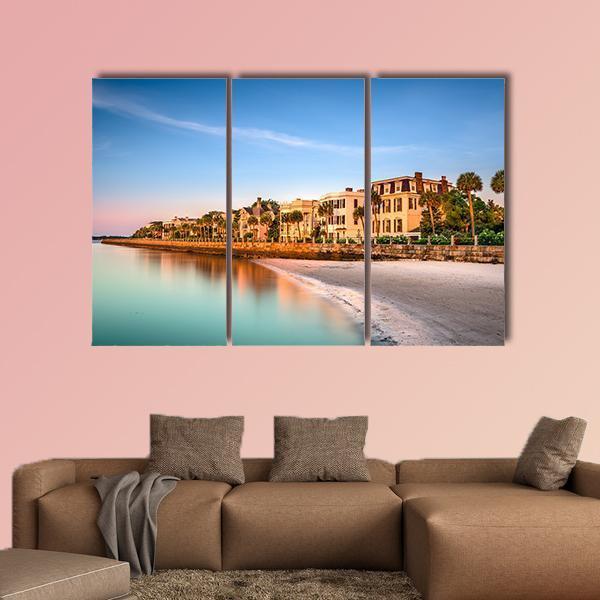 Historic Homes In Charleston Canvas Wall Art-3 Horizontal-Gallery Wrap-25" x 16"-Tiaracle