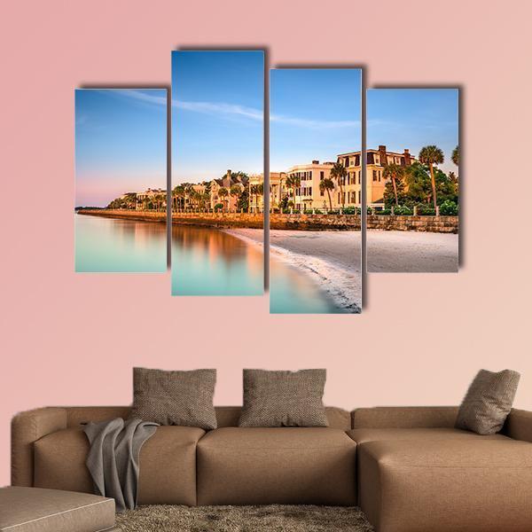 Historic Homes In Charleston Canvas Wall Art-4 Pop-Gallery Wrap-50" x 32"-Tiaracle