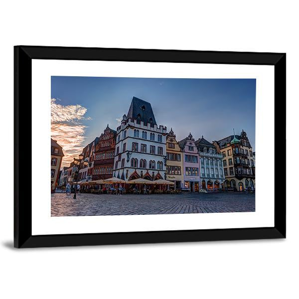 Historic House Facades Main Market Trier Canvas Wall Art-3 Horizontal-Gallery Wrap-25" x 16"-Tiaracle