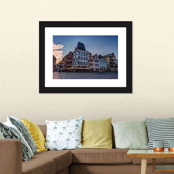 Historic House Facades Main Market Trier Canvas Wall Art-3 Horizontal-Gallery Wrap-25" x 16"-Tiaracle