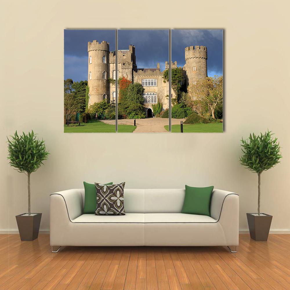 Historic Malahide Castle In Dublin Ireland Canvas Wall Art-3 Horizontal-Gallery Wrap-25" x 16"-Tiaracle