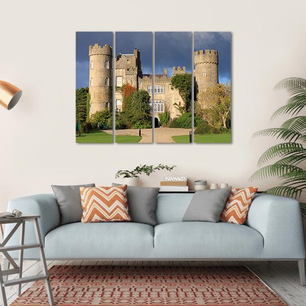 Historic Malahide Castle In Dublin Ireland Canvas Wall Art-4 Horizontal-Gallery Wrap-34" x 24"-Tiaracle