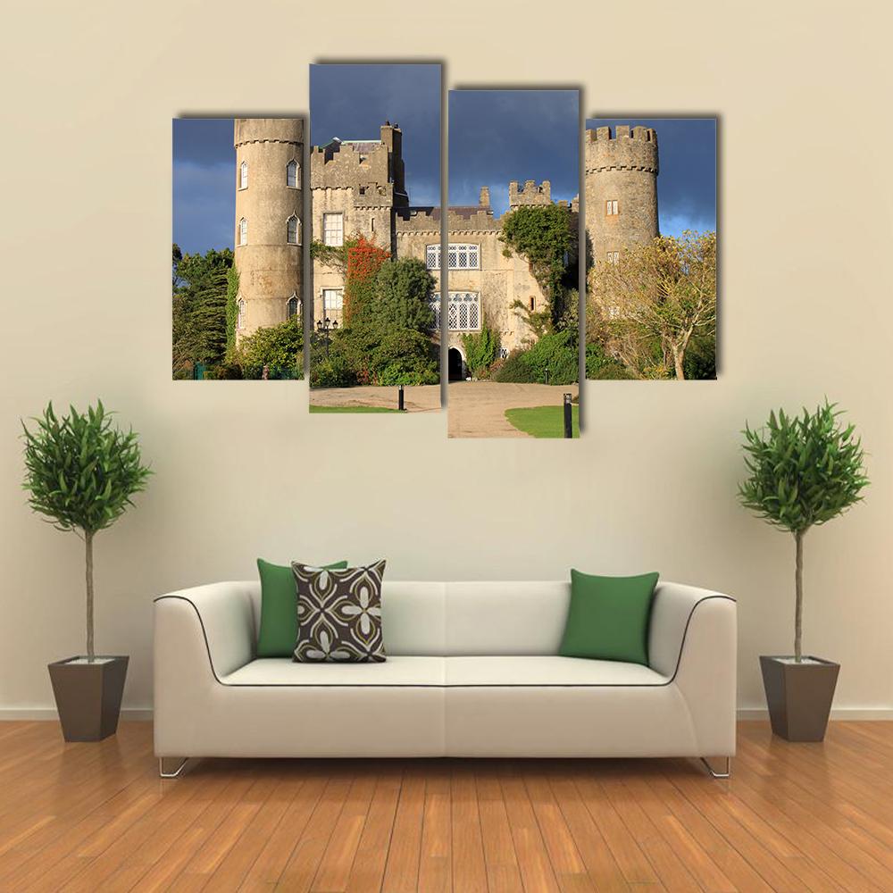 Historic Malahide Castle In Dublin Ireland Canvas Wall Art-4 Pop-Gallery Wrap-34" x 20"-Tiaracle