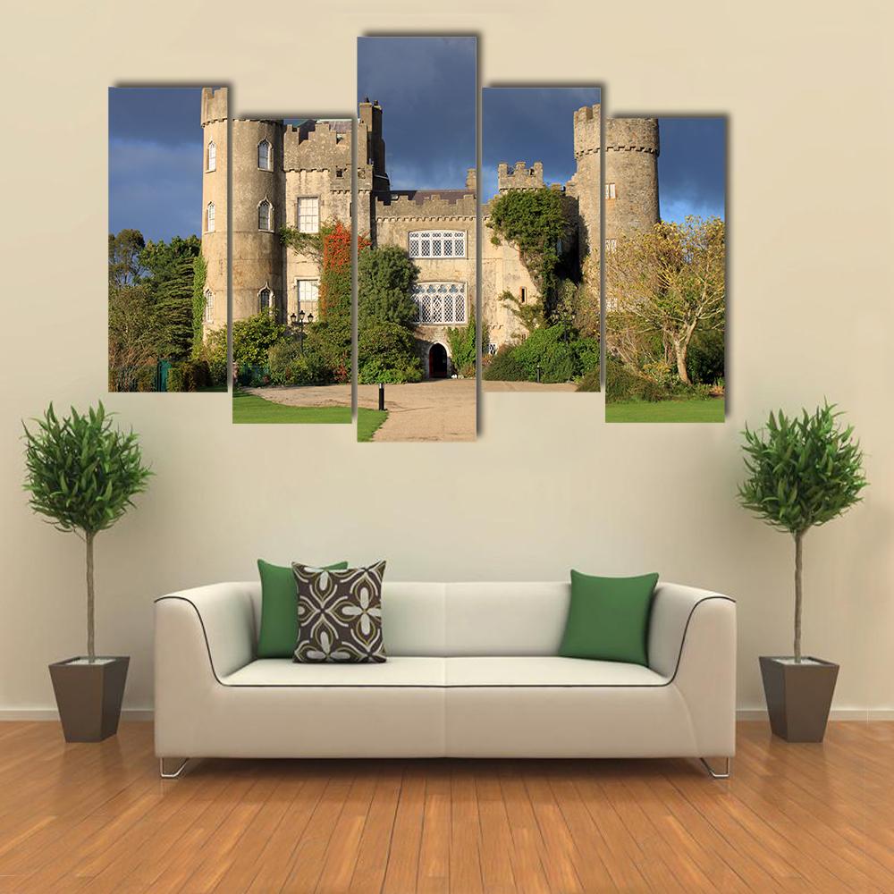 Historic Malahide Castle In Dublin Ireland Canvas Wall Art-5 Pop-Gallery Wrap-32" x 21"-Tiaracle