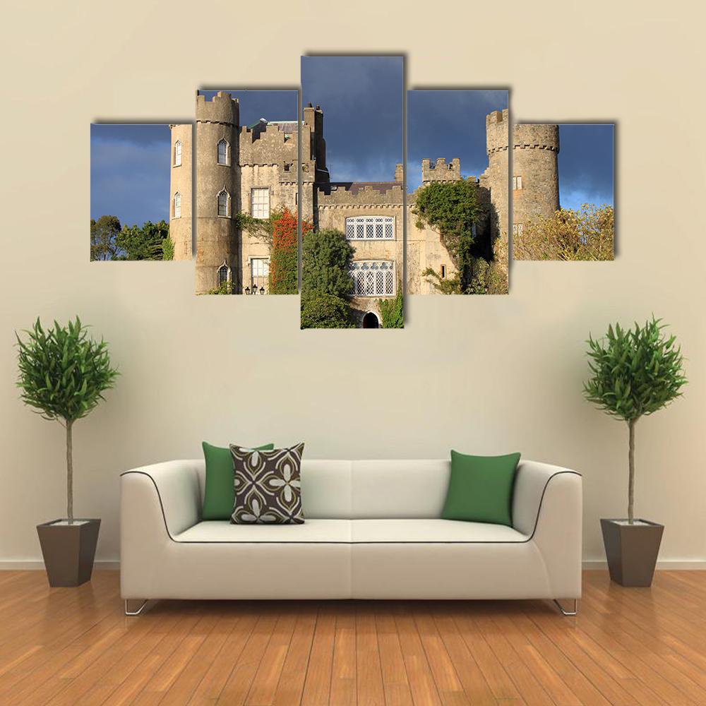 Historic Malahide Castle In Dublin Ireland Canvas Wall Art-5 Star-Gallery Wrap-42" x 21"-Tiaracle