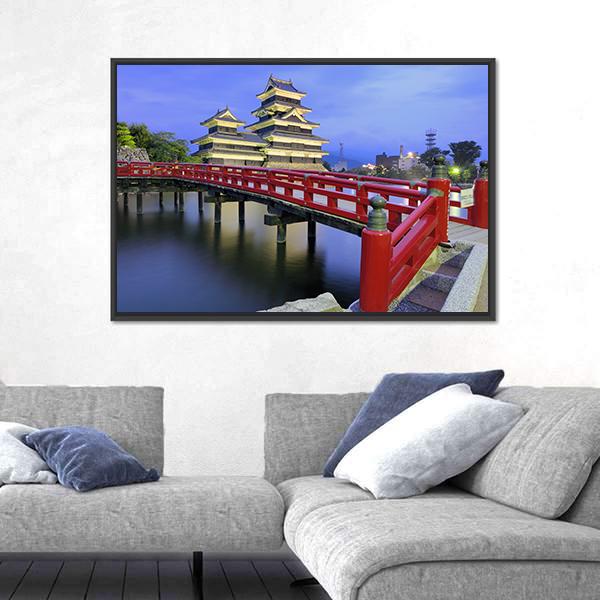 Historic Matsumoto Castle Canvas Wall Art-1 Piece-Floating Frame-24" x 16"-Tiaracle