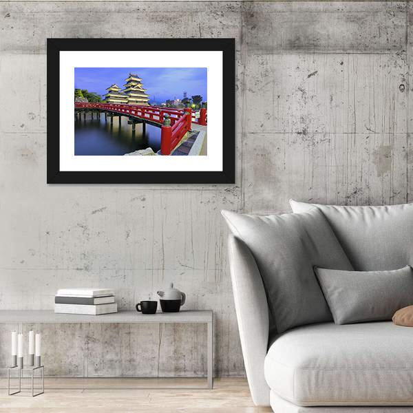 Historic Matsumoto Castle Canvas Wall Art-3 Horizontal-Gallery Wrap-25" x 16"-Tiaracle